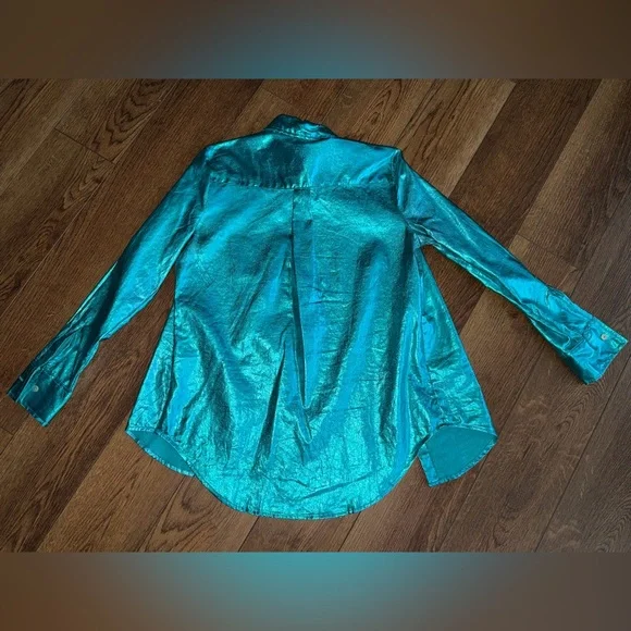 Lanhtropy San Marino Teal Button-Up Shirt - Picture 4 of 4